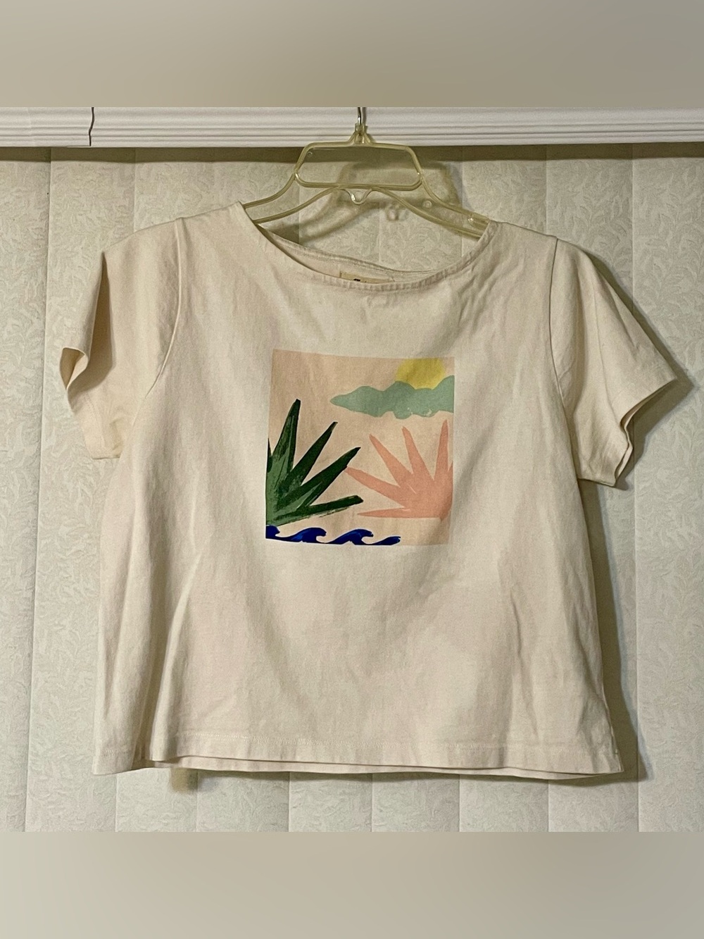 Madewell Cream Logo Tag Tee - Size XS